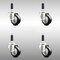 Service Caster 3 Inch 316SS Black Polyurethane Swivel 3/4 Inch Expanding Stem Caster Set SCC SCC-SS316EX20S314-PPUB-BLK-34-4 - alternate 1